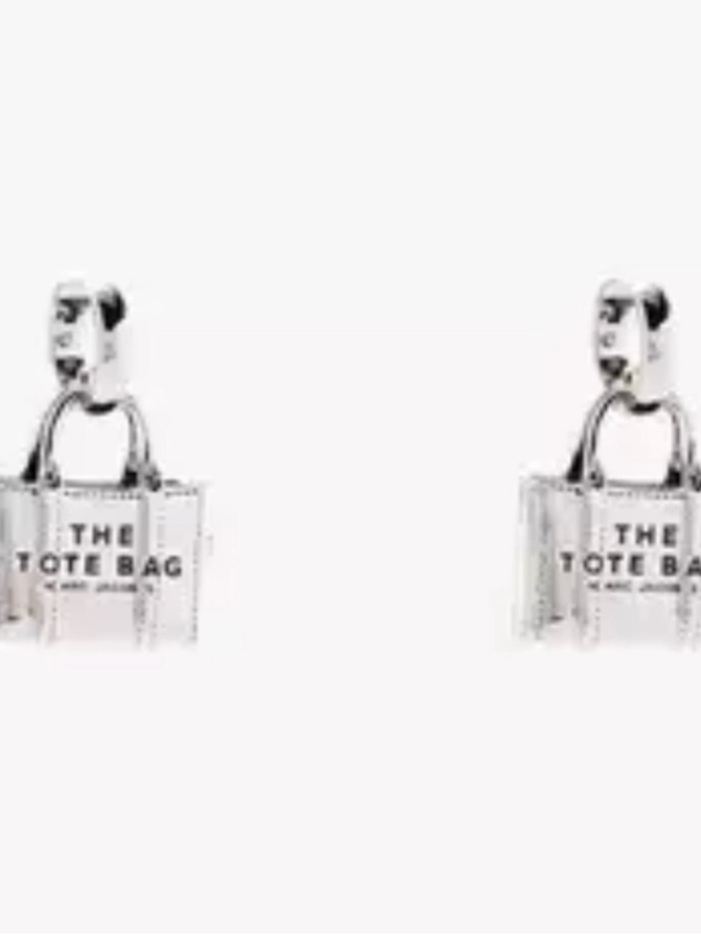 Marc Jacobs Silver Mini Tote Bag Charm Earrings